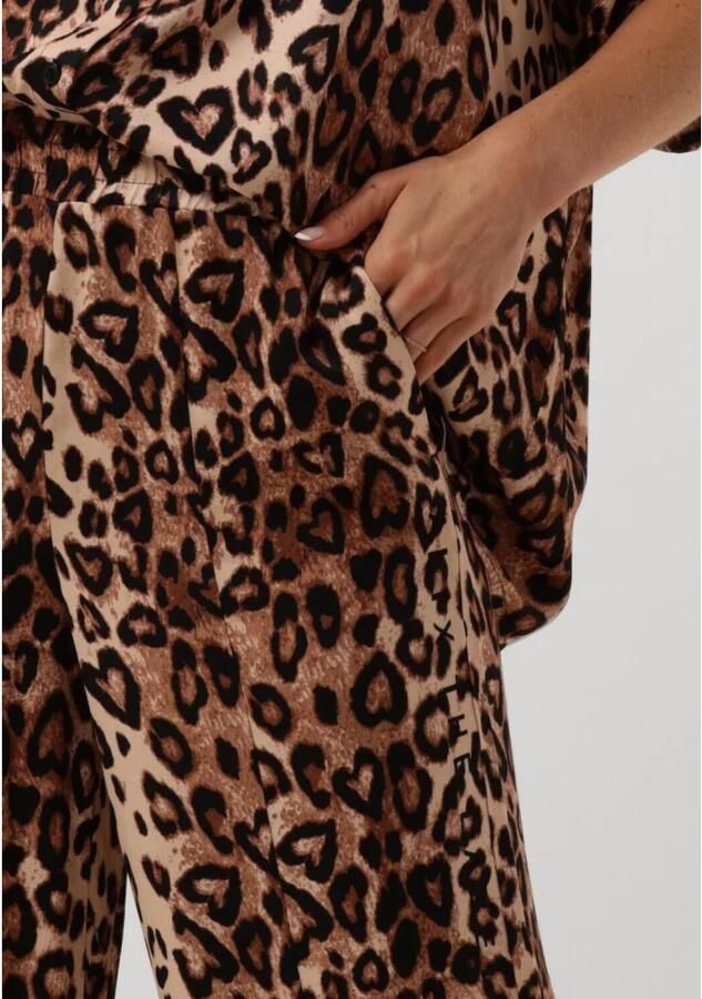 Alix The Label Luipaard Twill Broek Stijlvolle Damesbroek Brown Dames