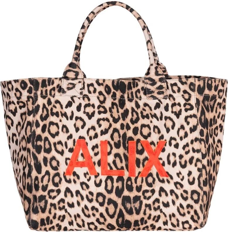 Alix The Label Luipaard Canvas Shopper voor vrouwen Brown Dames - Foto 3