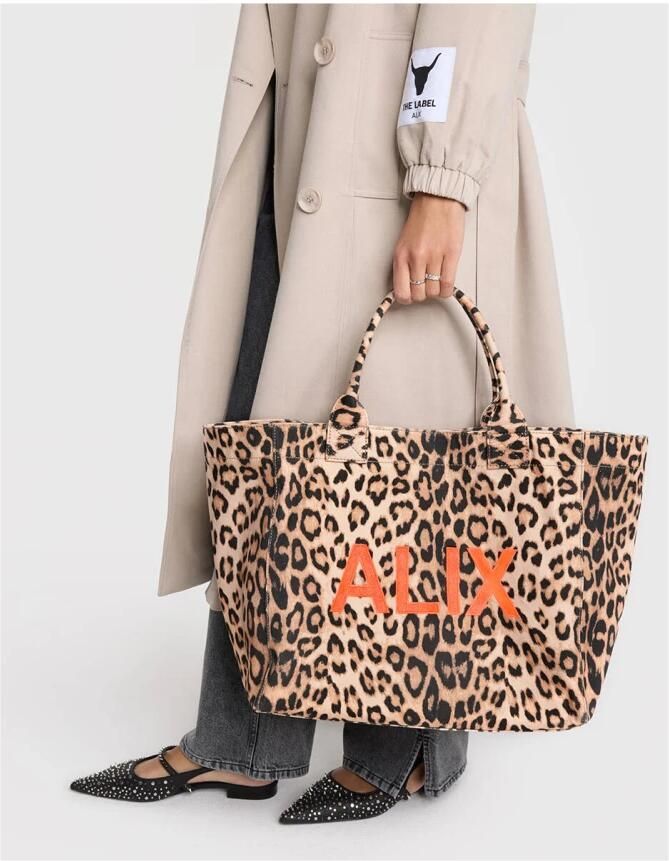 Alix The Label Luipaard Canvas Shopper voor vrouwen Brown Dames - Foto 5