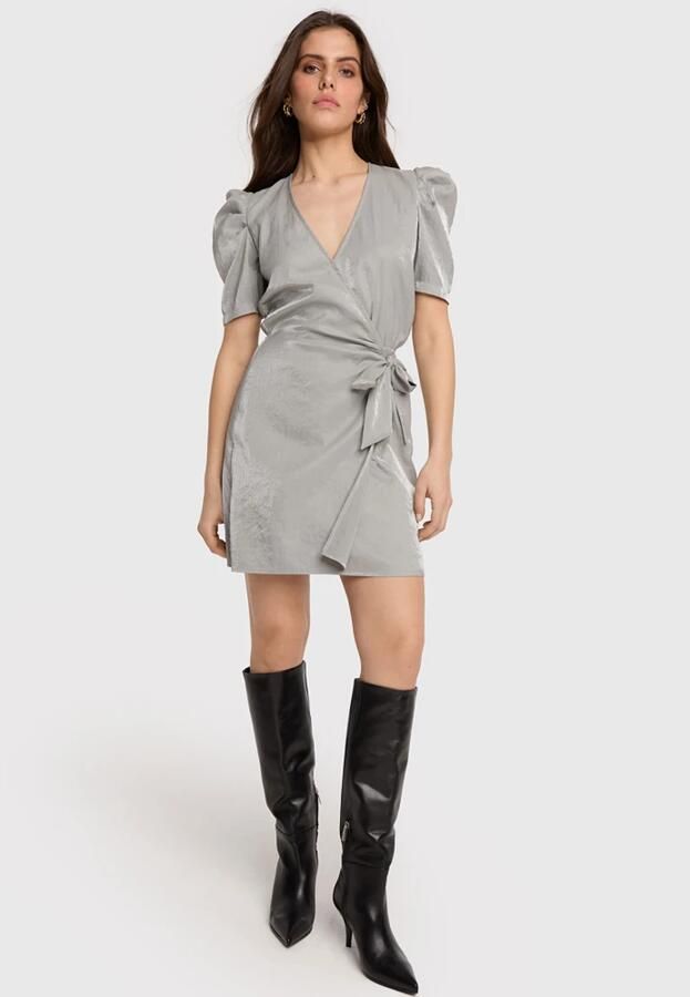 Alix The Label Lurex Wikkeljurk Gray Dames - Foto 2