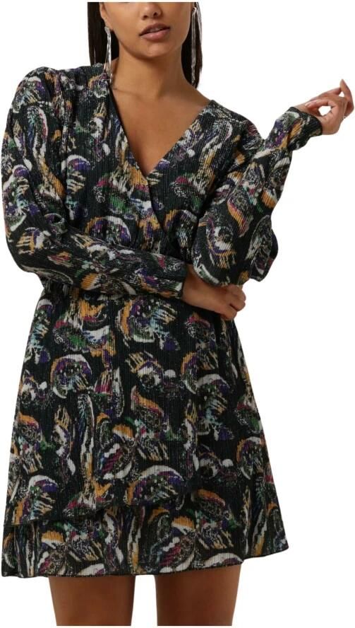 ALIX THE LABEL Dames Jurken Ladies Knitted Paisley Lurex Dress Zwart - Foto 7