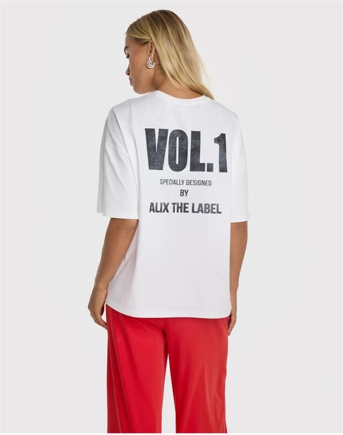 ALIX THE LABEL Dames Tops & T-shirts Ladies Knitted Polaroid Tshirt Wit - Foto 2