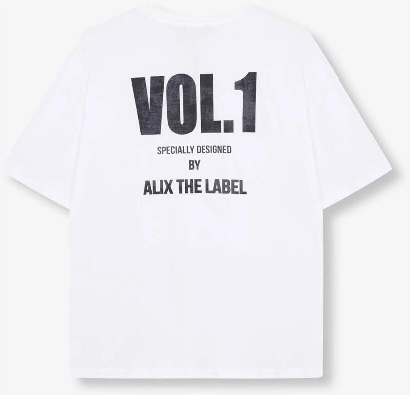 ALIX THE LABEL Dames Tops & T-shirts Ladies Knitted Polaroid Tshirt Wit