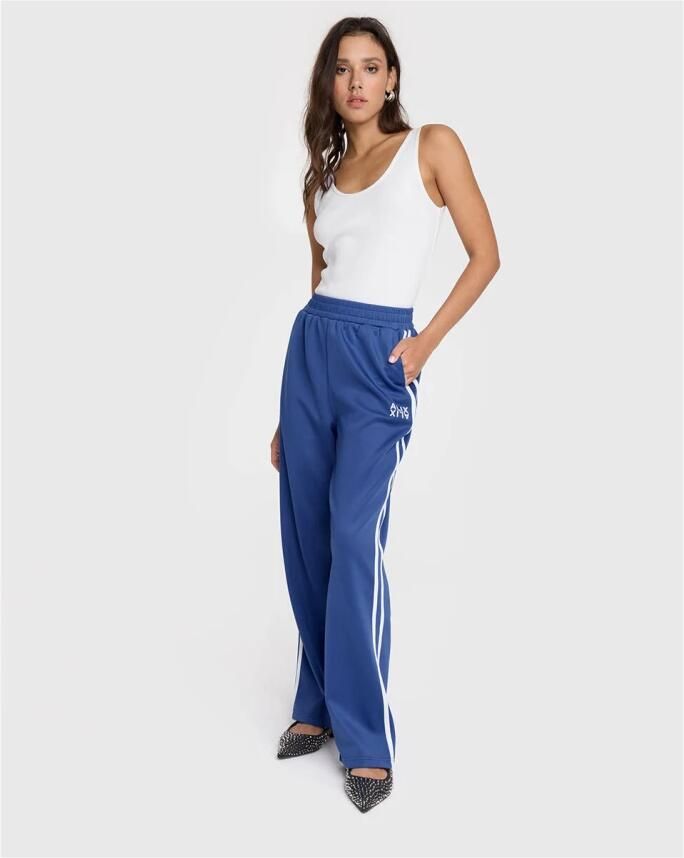 Alix the Label wide leg regular waist broek blauw