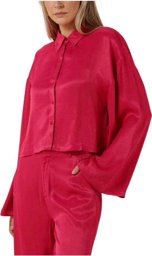 ALIX THE LABEL Dames Blouses Ladies Woven Kimono Sleeve Blouse Roze - Foto 3