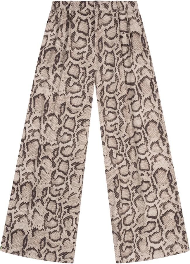 ALIX THE LABEL Dames Broeken Ladies Woven Snake Twill Pants Zand - Foto 4