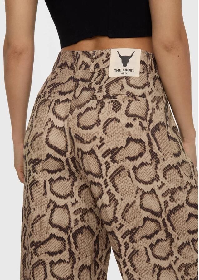 ALIX THE LABEL Dames Broeken Ladies Woven Snake Twill Pants Zand - Foto 2
