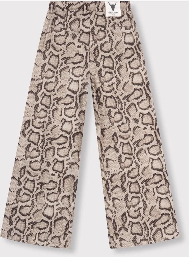 ALIX THE LABEL Dames Broeken Ladies Woven Snake Twill Pants Zand