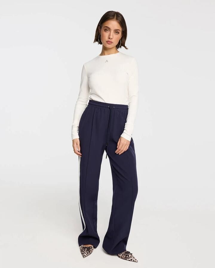 Alix the Label straight high waist broek donkerblauw - Foto 3