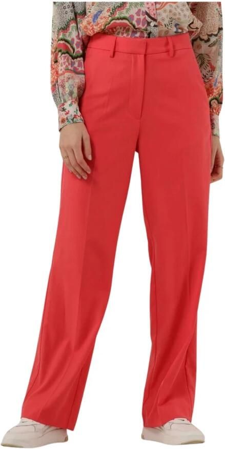 ALIX THE LABEL Dames Broeken Ladies Woven Straight Leg Stretch Pants Koraal - Foto 3