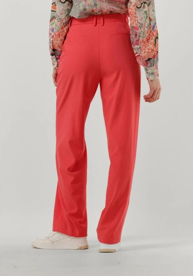ALIX THE LABEL Dames Broeken Ladies Woven Straight Leg Stretch Pants Koraal - Foto 2