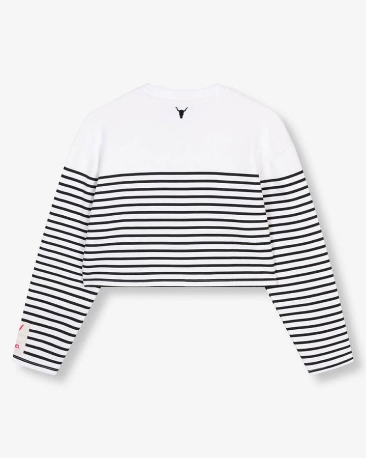 ALIX THE LABEL Dames Truien & Vesten Ladies Knitted Stripe Sweater Wit - Foto 2