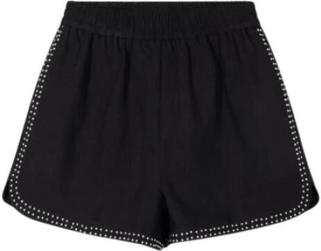 ALIX THE LABEL Dames Broeken Ladies Woven Studs Short Zwart