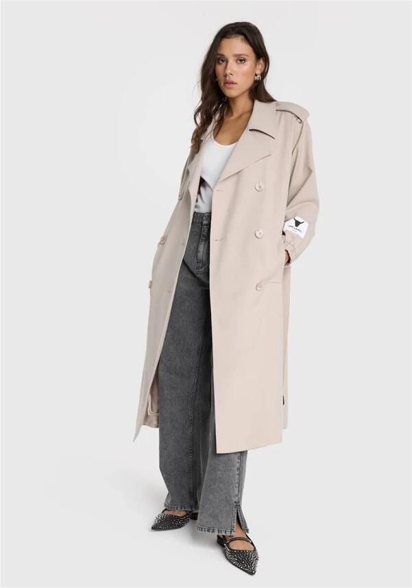 Alix The Label Elegante Trenchcoat met Modern Design Beige Dames