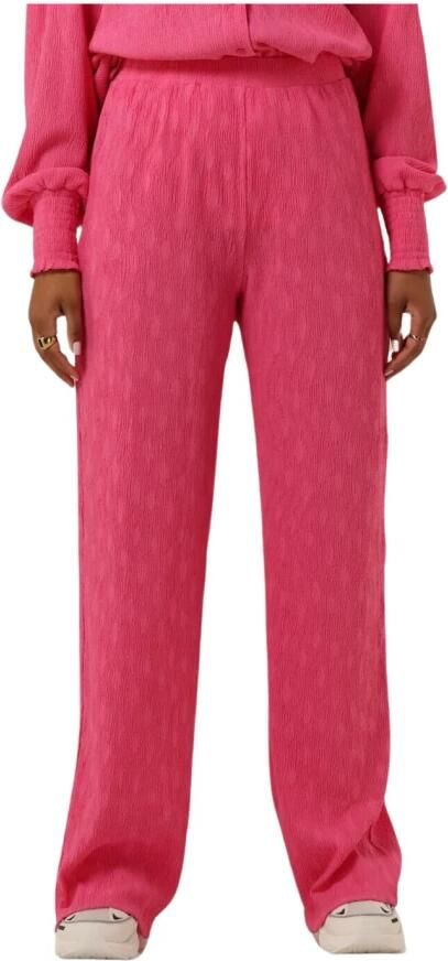 ALIX THE LABEL Dames Broeken Ladies Woven Wide Leg Plisse Pants Fuchsia - Foto 3