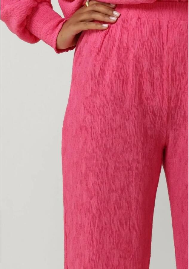 ALIX THE LABEL Dames Broeken Ladies Woven Wide Leg Plisse Pants Fuchsia