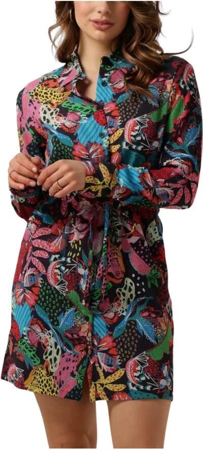 ALIX THE LABEL Dames Jurken Ladies Woven Wild Print Crinkle Dress Multi - Foto 3