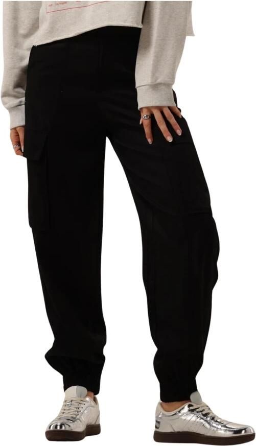 ALIX THE LABEL Dames Broeken Ladies Woven Twill Cargo Shorts Zwart - Foto 6