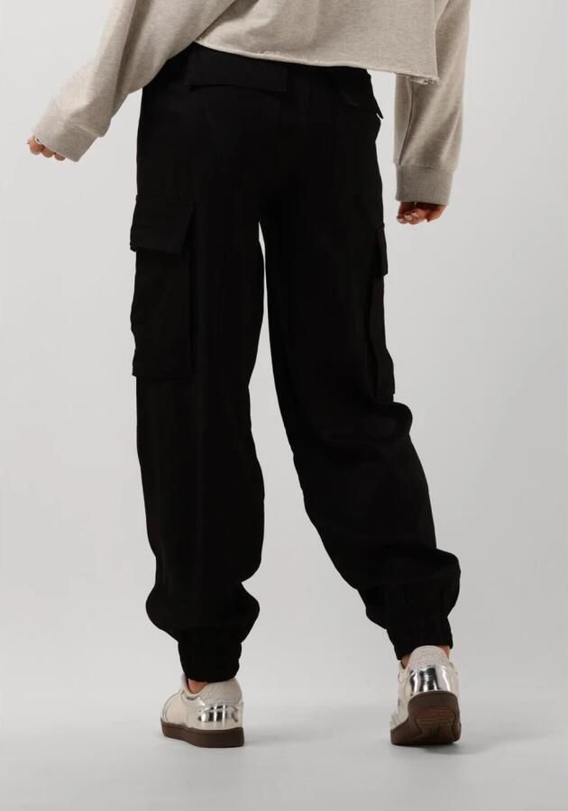 ALIX THE LABEL Dames Broeken Ladies Woven Twill Cargo Shorts Zwart - Foto 2