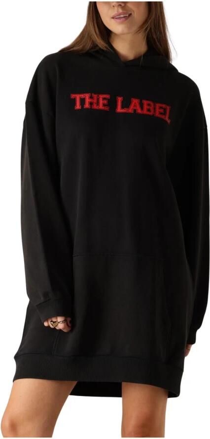 ALIX THE LABEL Dames Jurken Ladies Knitted Hooded Sweat Zwart - Foto 3