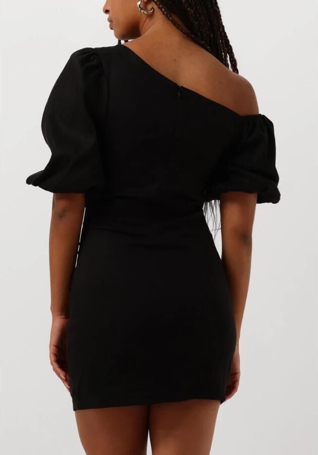 ALIX THE LABEL Dames Jurken Ladies Woven Balloon Sleeve Linen Dress Zwart - Foto 2
