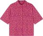 ALIX THE LABEL Dames Tops & T-shirts Ladies Knitted Jacquard Short Sleeves Blouse Roze - Thumbnail 2
