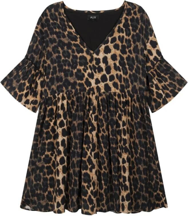 Alix The Label Jurk Bruin Dames