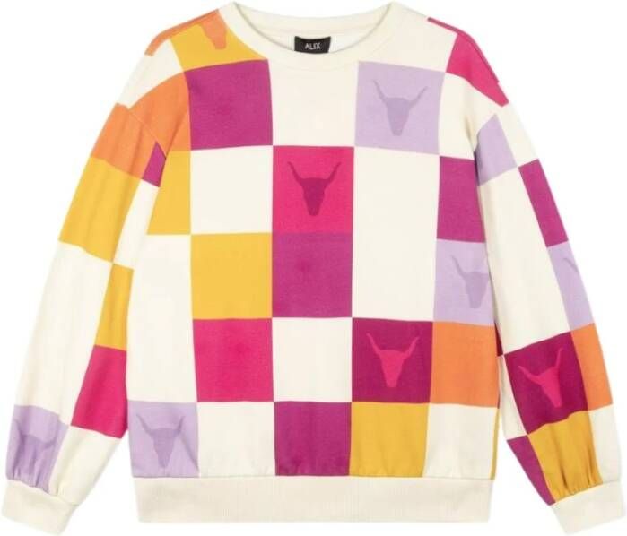 Alix The Label Kleurrijke Block Print Sweater Multicolor Dames