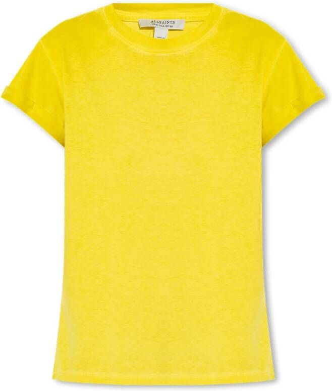 AllSaints Anna T-shirt van biologisch katoen Yellow Dames
