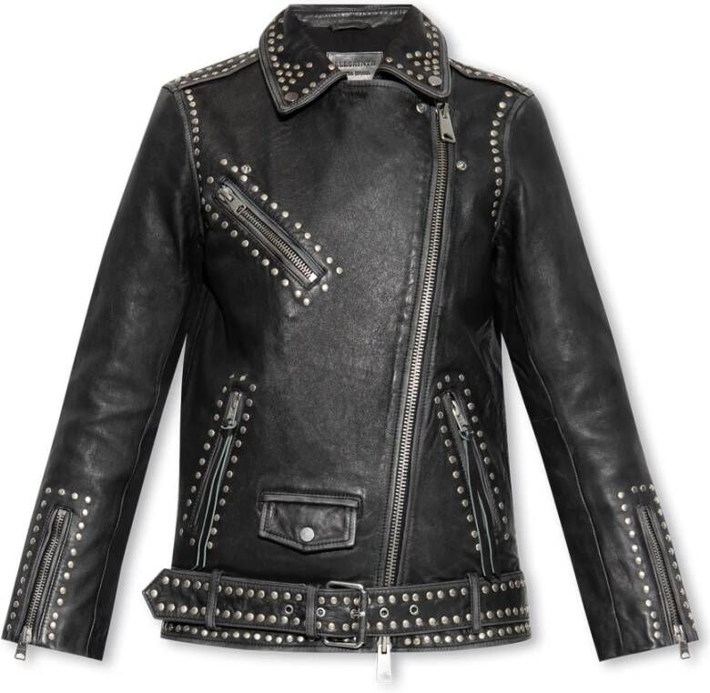 AllSaints Billie leren jas Black Dames