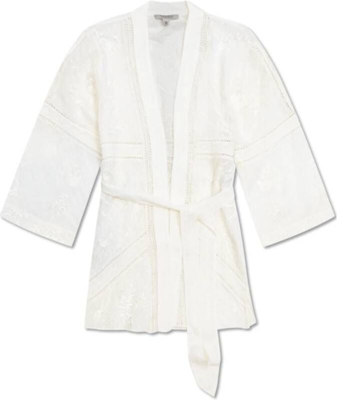 AllSaints Geborduurde Kimono met Bloemen White Dames