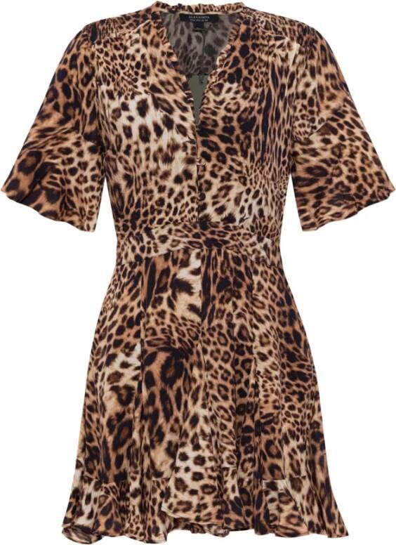 AllSaints Dina Evita jurk met luipaardprint Meerkleurig Dames