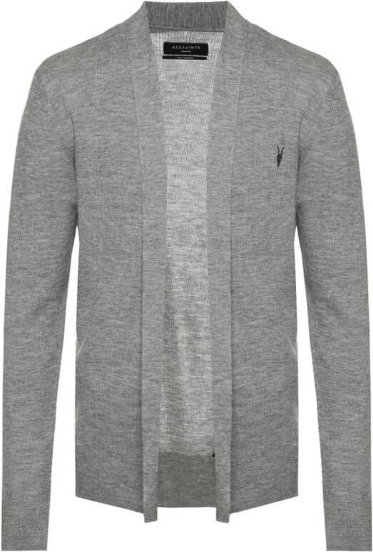 AllSaints Geribbelde Cardigan Gray Heren