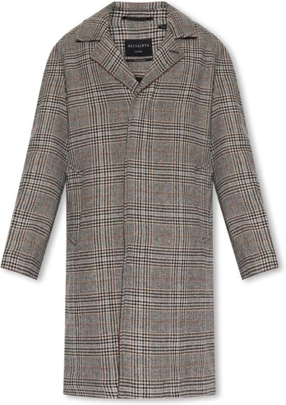 AllSaints Geruite jas Grijs Heren