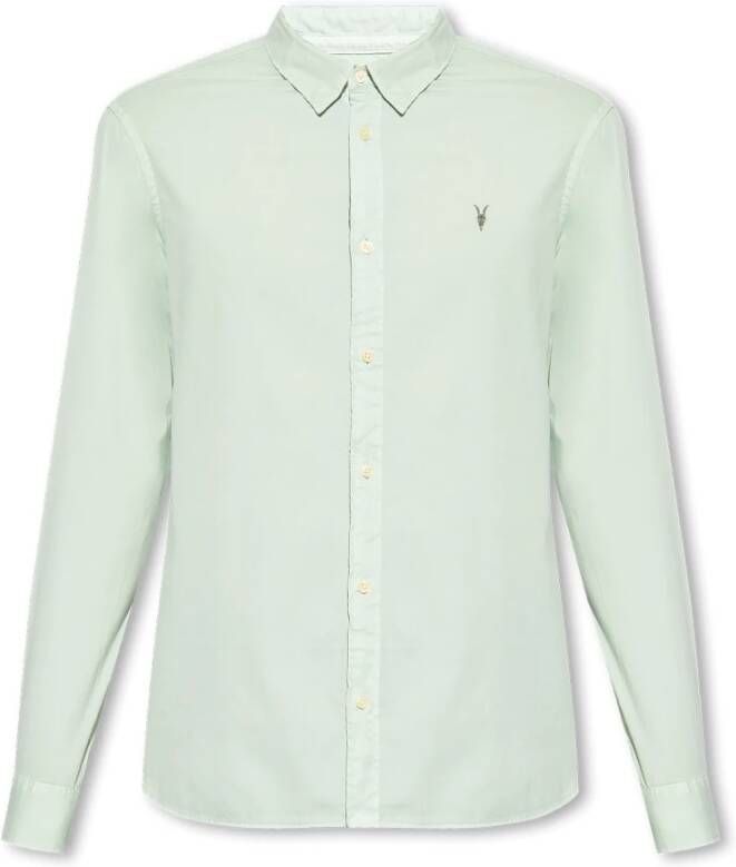 AllSaints Hawthorne katoenen overhemd Groen Heren
