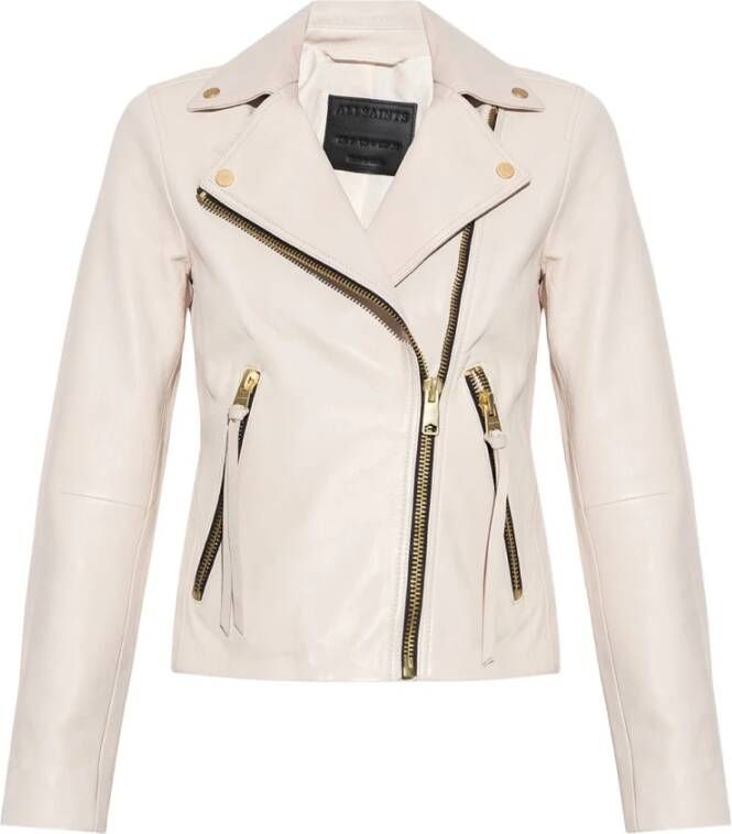 AllSaints Leather Jackets Beige Dames