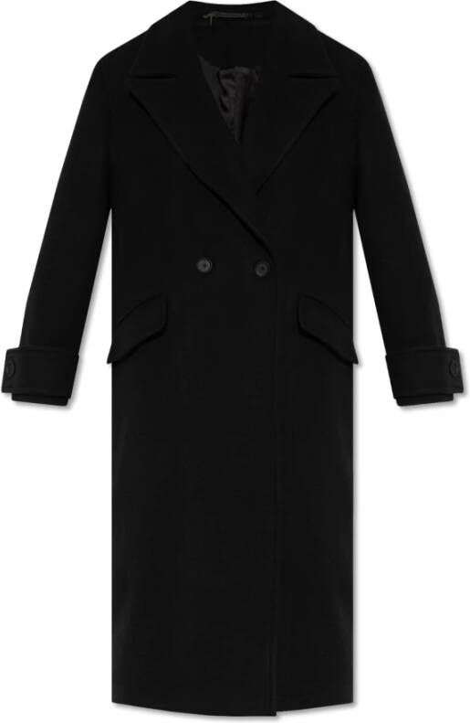 AllSaints Mabel dubbelrijige jas Zwart Dames