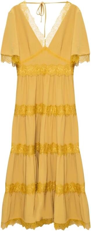 AllSaints Donkergele Eris Jurk Yellow Dames