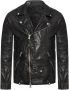 AllSaints Milo Leather Biker Leren Jas Black Heren - Thumbnail 1