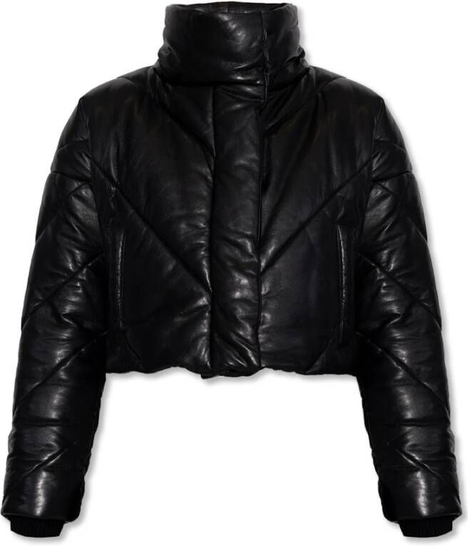 AllSaints Miyla lederen jas Zwart Dames