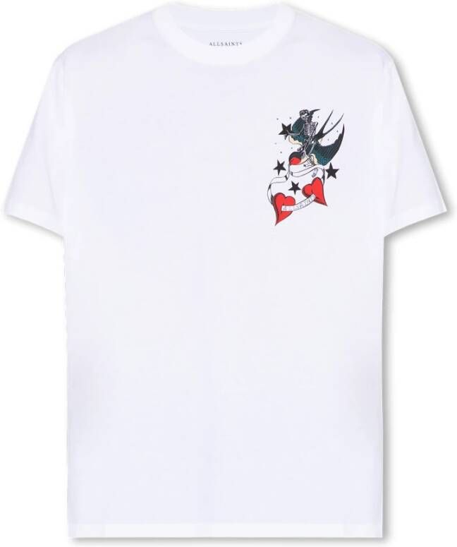 AllSaints Pilot T-shirt met print White Heren