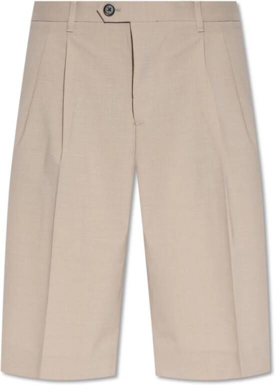AllSaints Grijze Capulet Plooi-Front Shorts Gray Heren