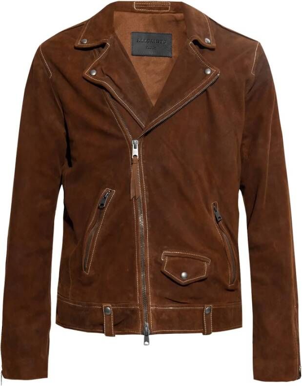 AllSaints Suède jas Bruin Heren