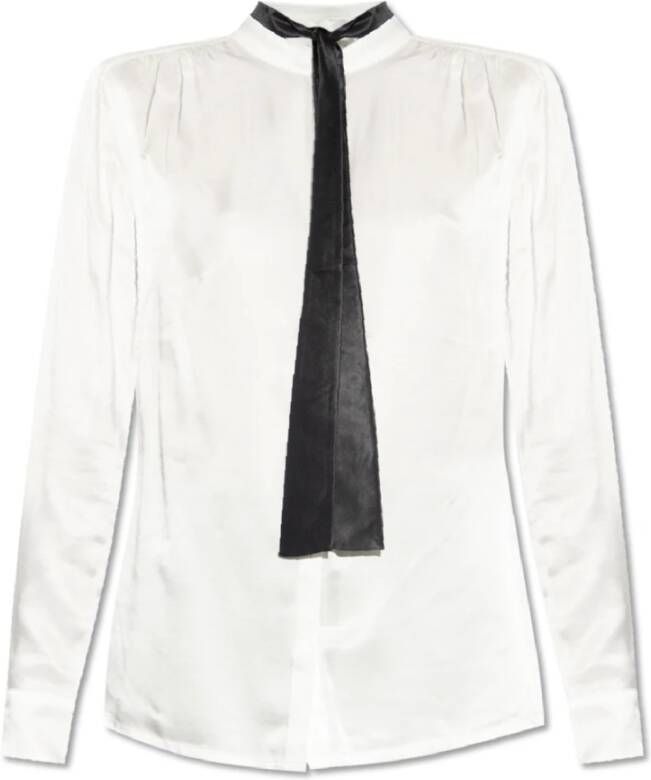 AllSaints Toni shirt met stropdasdetail White Dames