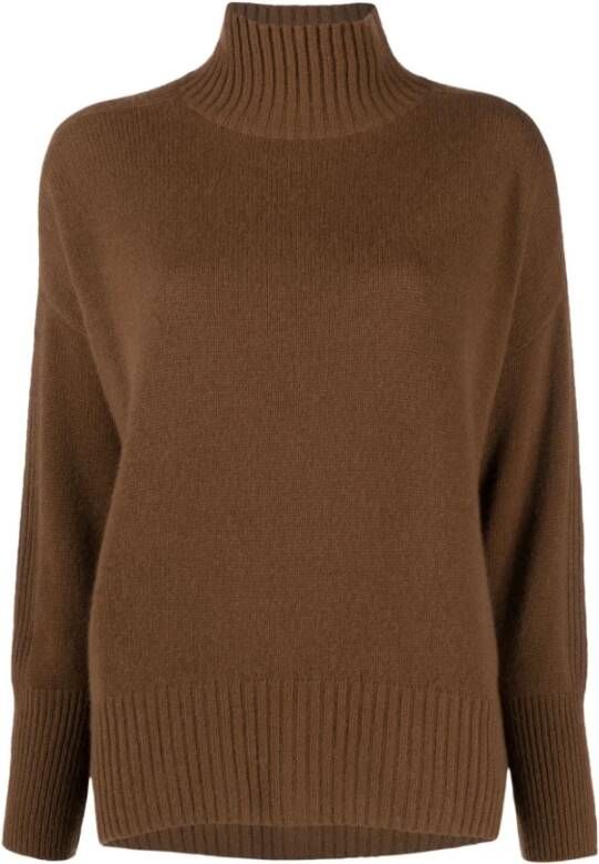 Allude Bruine Mockneck Sweater 1 1 Bruin Dames