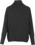 Allude Comfortabele Gebreide Trui Zwart Dames - Thumbnail 3