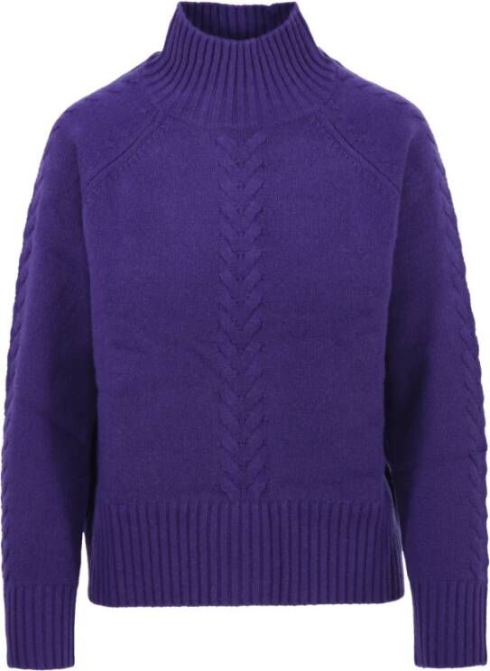 Allude Hyacinth Mockneck Sweater Purple Dames