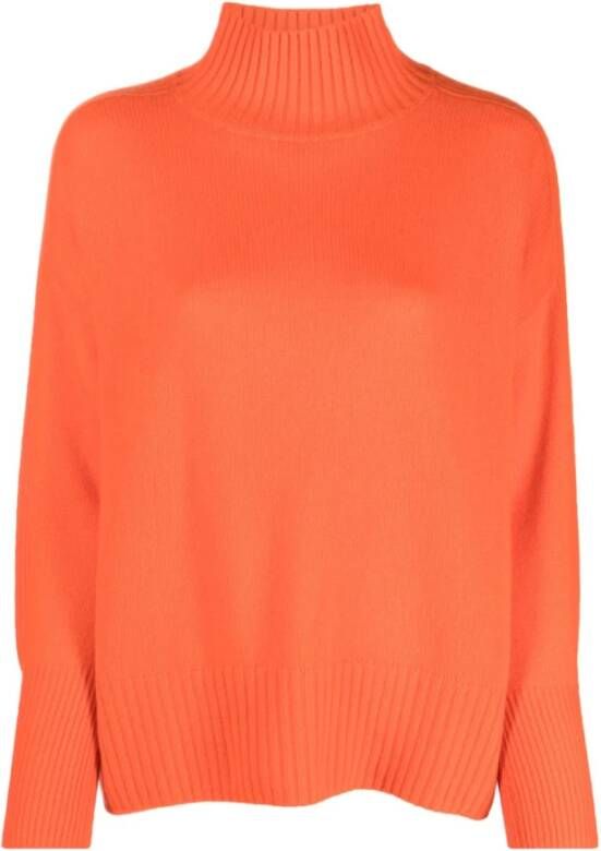 Allude Oranje Mockneck Sweater Orange Dames