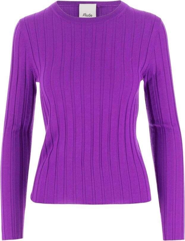Allude Round-neck Knitwear Paars Dames