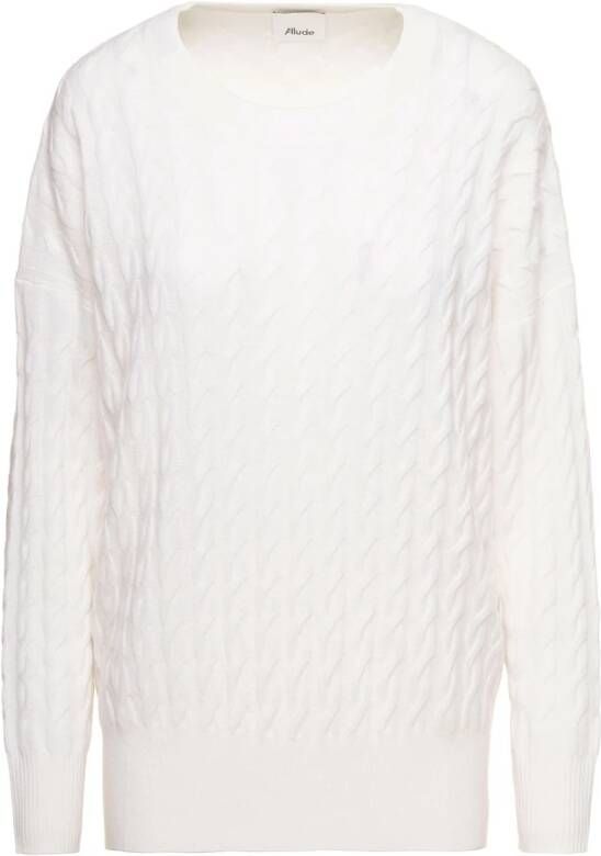 allude Round-neck Knitwear Wit Dames